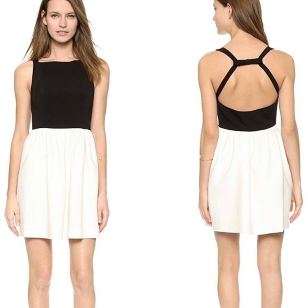 Jill Stuart Black and White Bow Back Cocktail Dress 2